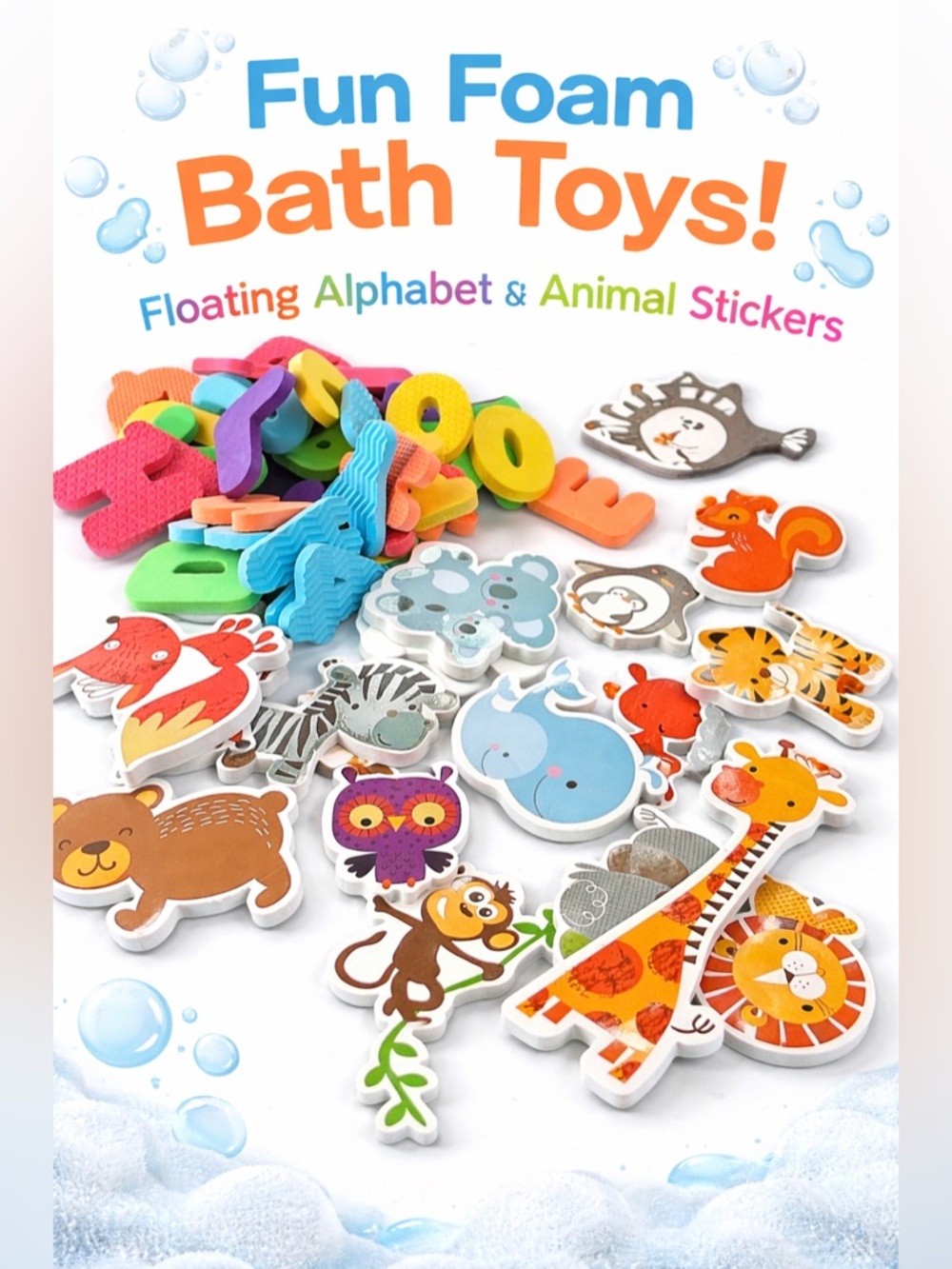 Fun Foam Bath Toy Set 🛀 - Alphabet Lettets & Animal Shapes | Kids Learning